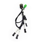 Industrial wiring harness with circular connector and multi-pin cable assembly for automation systems