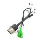 Industrial wiring harness with circular connector and multi-pin cable assembly for automation systems