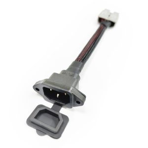 IEC C14 panel mount power inlet connector with protective cap