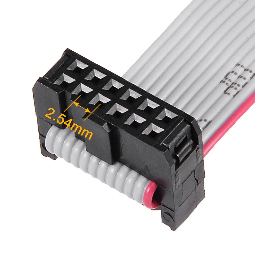 2.54mm IDC female connector flat ribbon cable detail