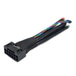 12-pin industrial RGB analog video adapter cable with 3x4 pin female connector, twisted pair signal wires, and braided cable protection for industrial display systems